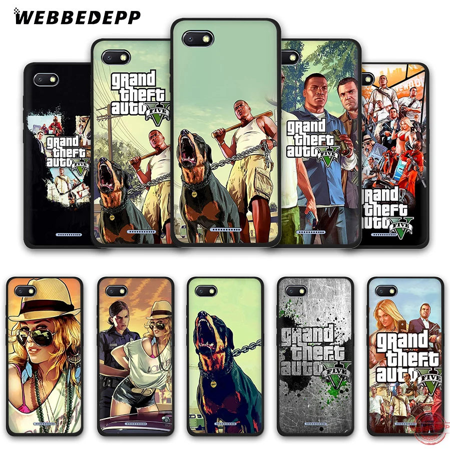 WEBBEDEPP Grand Theft Auto GTA V Мягкий чехол для телефона Redmi Note 8 7 6 5 Pro 4A 5A 6A 4X Plus S2 Go s | Мобильные