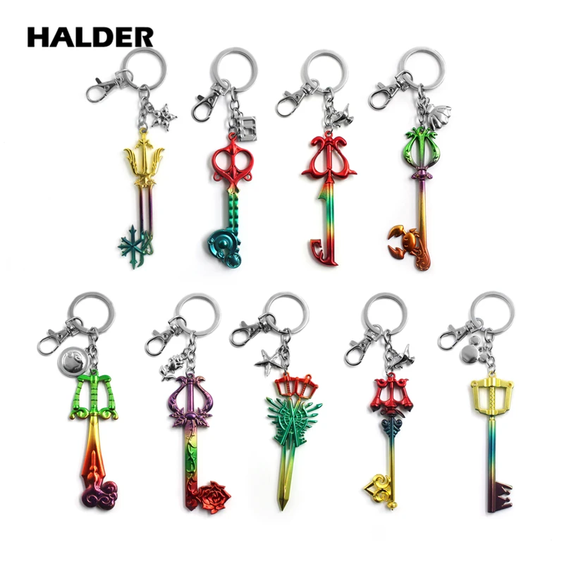 

HALDER Japanese Game Kingdom Hearts Key Keyblade Weapon novelty metal alloy pendant keychains Accessories portachiavi keyrings