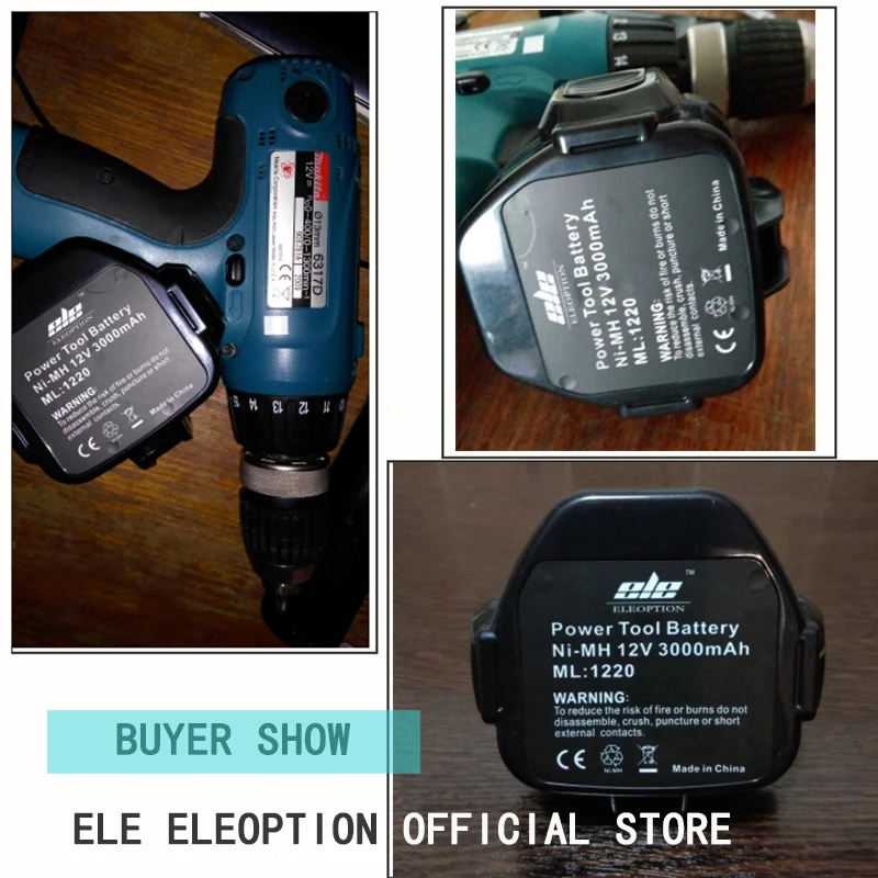Аккумуляторная дрель ELEOPTION 2 шт. 12 В 3000 мАч 3 0 Ач Ni MH аккумулятор для MAKITA 1234 1235 1233 192698