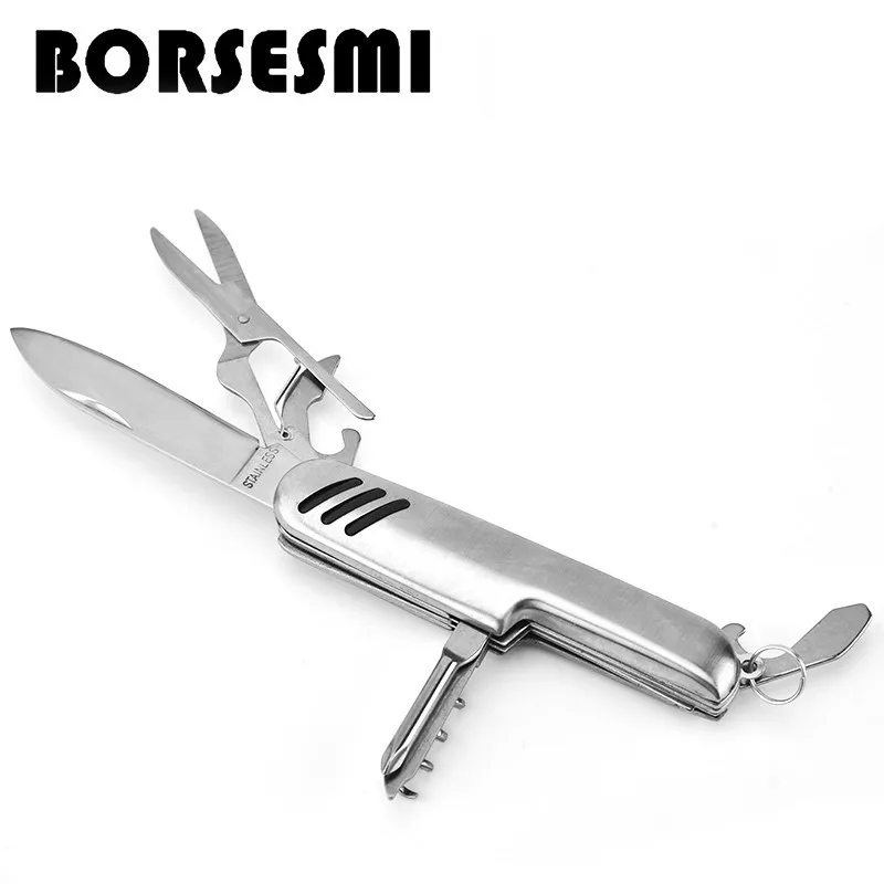 Hot sale 91mm multi function folding pocket knife with scissors 7 in 1