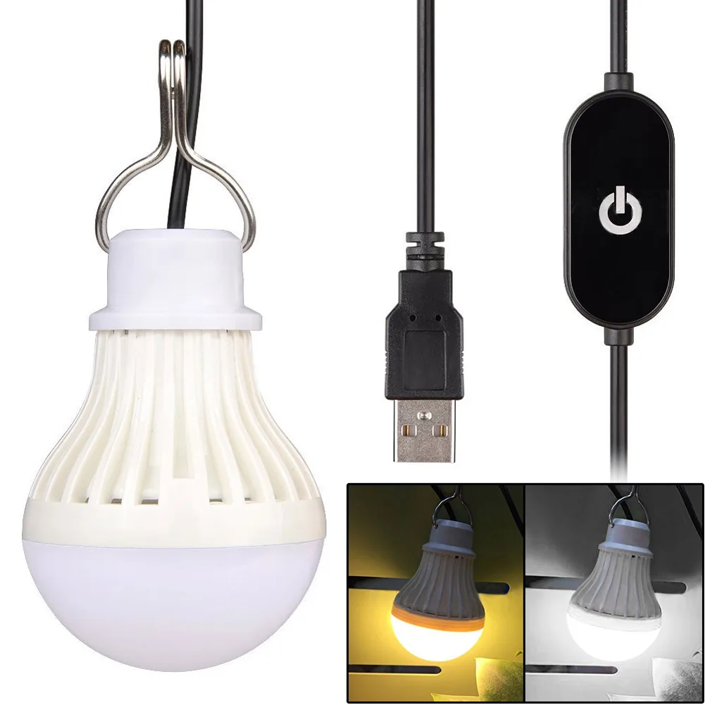 High Brightness Portable 5W 10LED Warm White/White USB Touch Switch