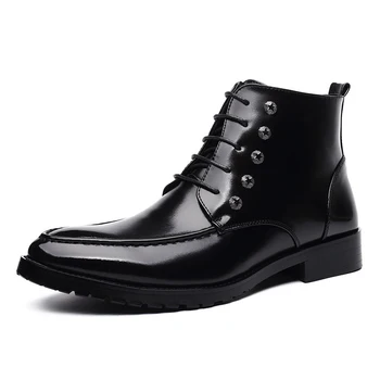 

Man Booties Spring Leather Safety Brand Comfortable Casual Rubber Boots Men #MXZ811611