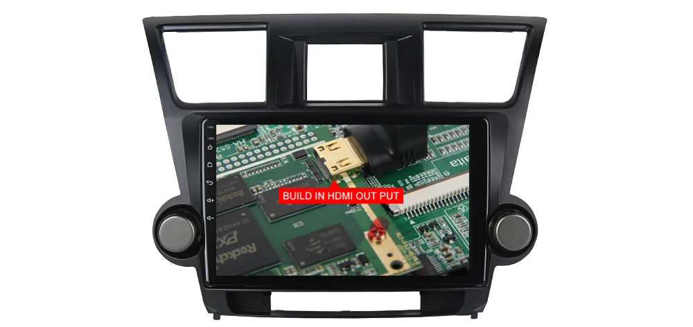 Top Dasaita 10.2" Android 7.1 Car GPS Player Navi for Toyota Highlander 2009-2012 with 2G+16G Quad Core Stereo Radio Multimedia HDMI 10