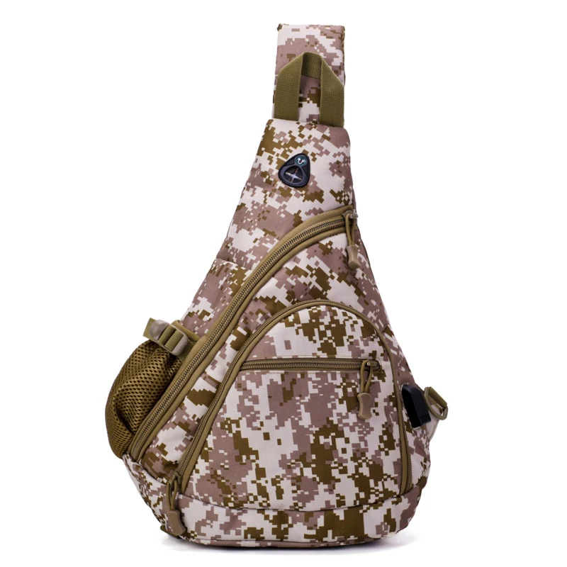 Противоугонные тактические нагрудные сумки usb зарядка через плечо армейская военная сумка для спорта на открытом воздухе Водонепроницаемый путешествия Кемпинг Туризм XA736WA - Цвет: Desert Digital