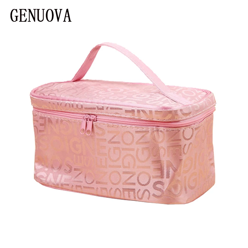 

New Women's Cosmetic Bag Fashion Square Travel Makeup Bags Portable Storage Organizer Neceser Storage Travel Wash Toiletry Pouch