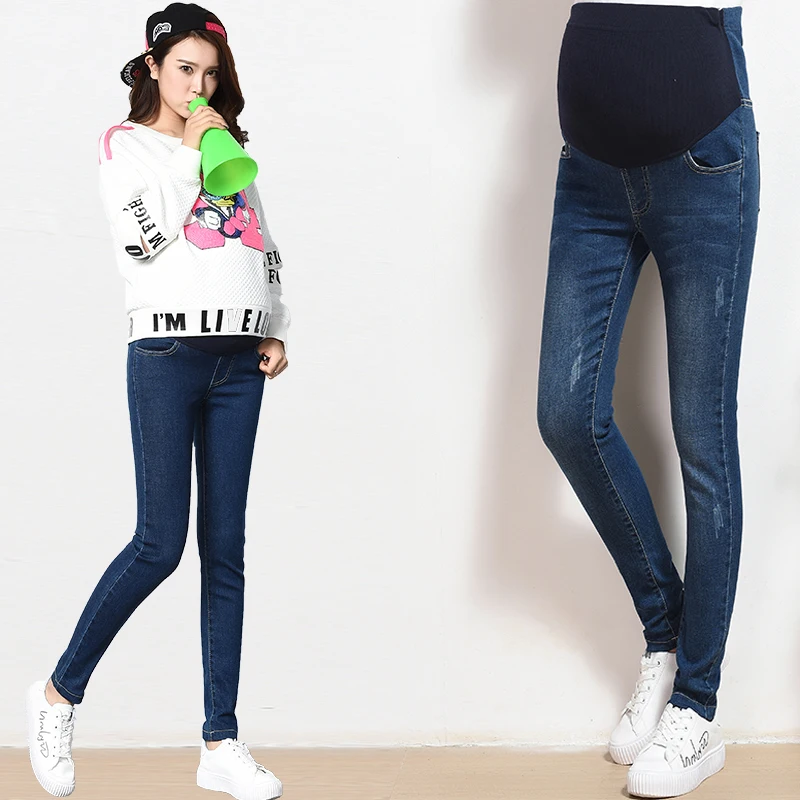 Autumn Maternity Jeans Korean Fashion Pencil Pants For Pregnancy