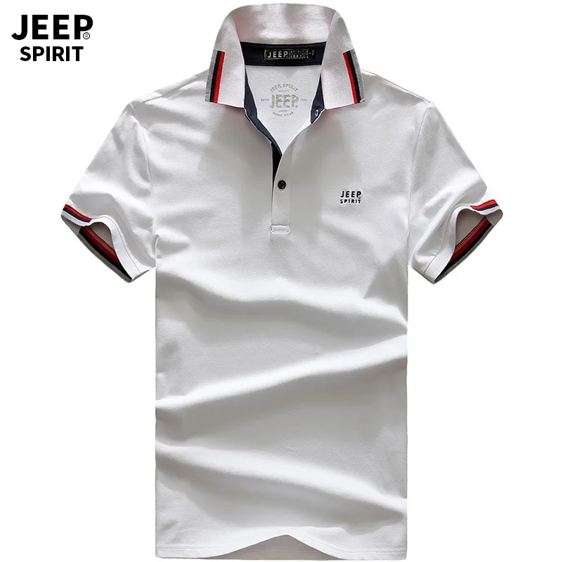 JEEP SPIRIT/Брендовые мужские Поло, летние мужские Поло, хлопковые дышащие однотонные повседневные военные поло de marca, размеры, поло для мужчины