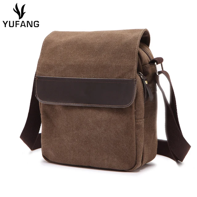 Yufang Daily Men Messenger Bag Canvas Vintage Shoulder For Male Yufang Daily Men Messenger Bag Canvas Vintage Shoulder For Male Black Brown Man Sling