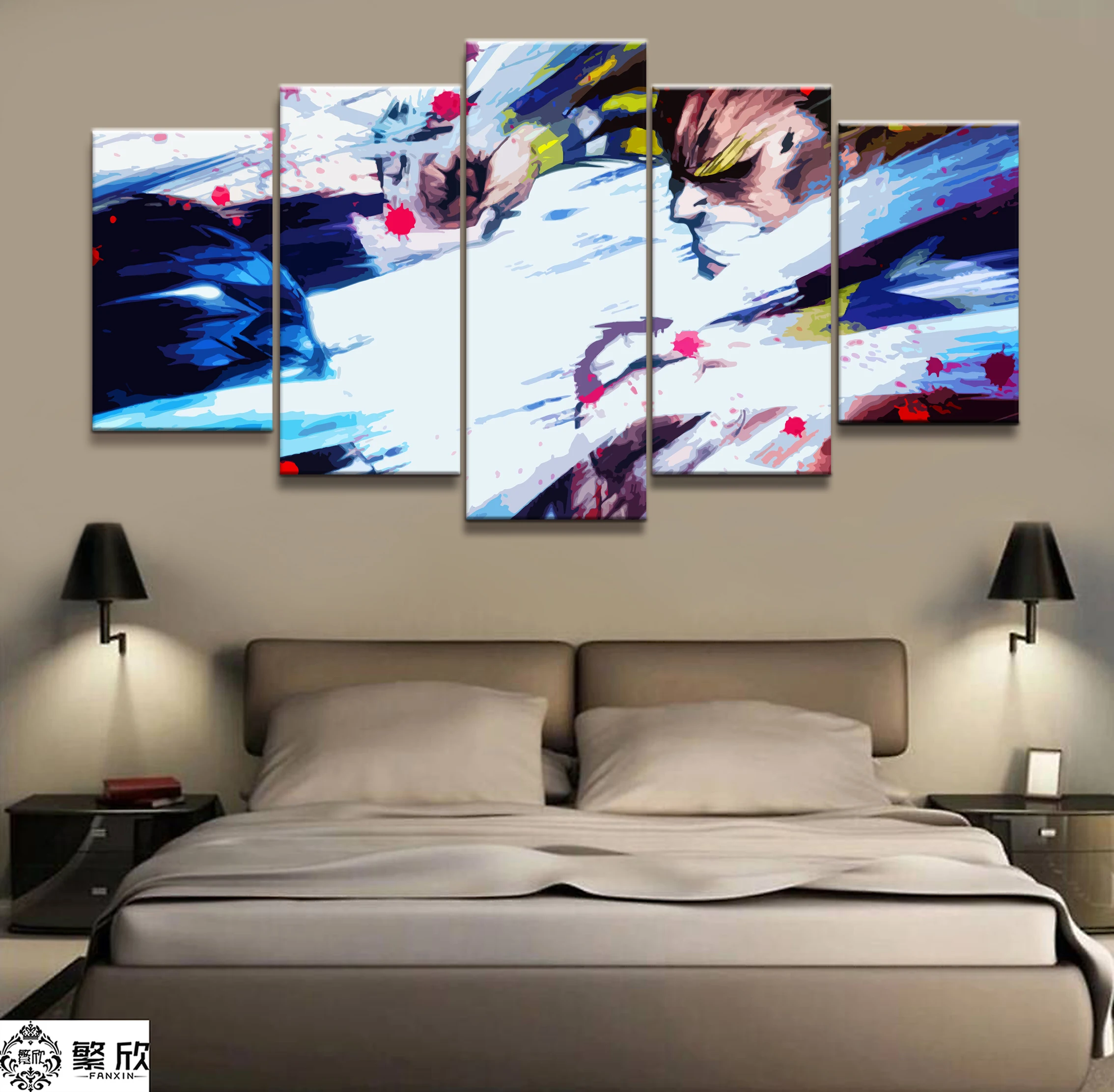 Wall Art Poster Painting Modular Pictures For Living Room Decorative Pictures Canvas Printed 5 Panel My Hero Academia Animation