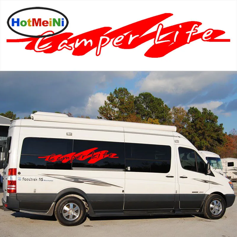 

HotMeiNi 2x "Camper Life"Lettering Word Art Graphics Casual Happy Styling Car Sticker for Truck Van Vinyl Decals Fashion Outdoor