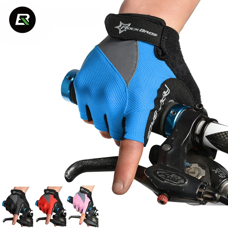 RockBros Ciclismo medio dedo GEL Pad Shockproof Breathable Mountain Road Bike Guantes Ciclismo