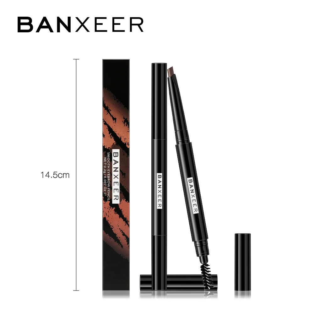 BANXEER для бровей, 4 цвета, водостойкий, для бровей, стойкий, для бровей, карандаш для татуировки, прочный, черный, коричневый, с защитой от пятен, карандаш для бровей