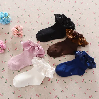 

2018 New Lace bow knot baby girls boot socks princess socks girl dressing sock kids children meias meia infantil cotton 2-6y
