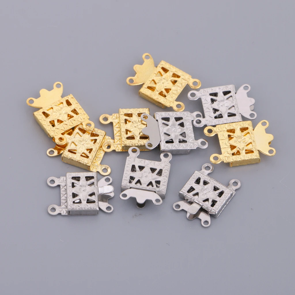 10pcs Metal Bracelet Necklace Jewellery Findings Connectors Box Clasps Buckles DIY Crafts Jewelry