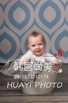 

5x7ft Gemetric Blue Photography Backdrop,Newborn shot drop D-7101