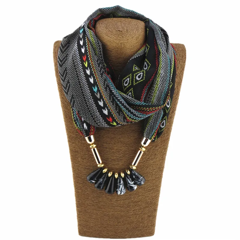 RUNMEIFA, многостильное ювелирное массивное ожерелье, кулон, шарф, женский шейный платок в богемном стиле, Женские аксессуары, хиджаб, магазины