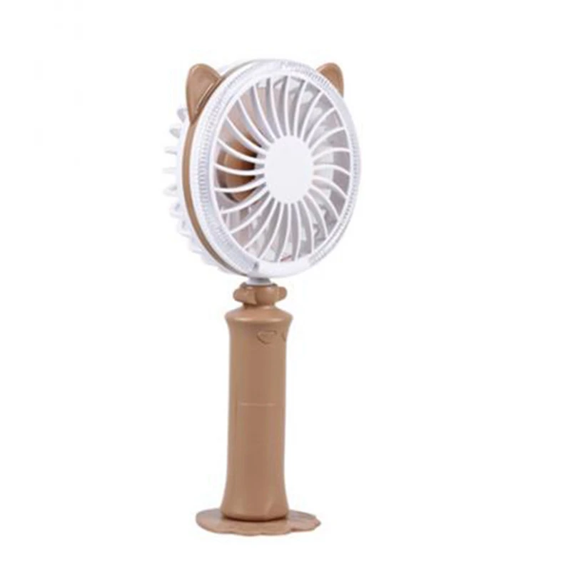 Colorful Mini Usb Night Light Rechargeable Air Cooling Fan Desk Cat Shape Fan Travel Home Student Dormitory Portable Desktop O