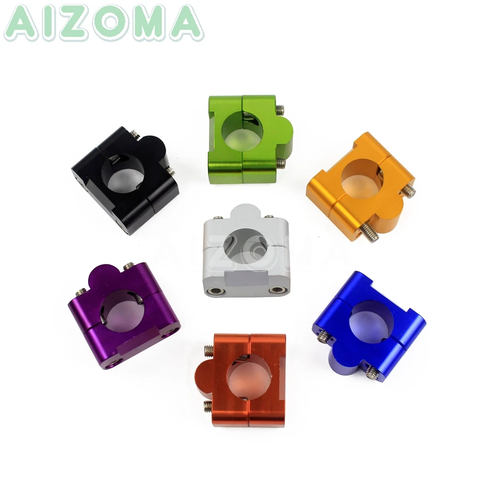 7 Colors CNC Motorcycle Handlebar Riser Kit 1 1/8&quot or 28mm Universal Fat Bar Clamps 1.125'' for Suzuki Honda Yamaha ATV Scooter |