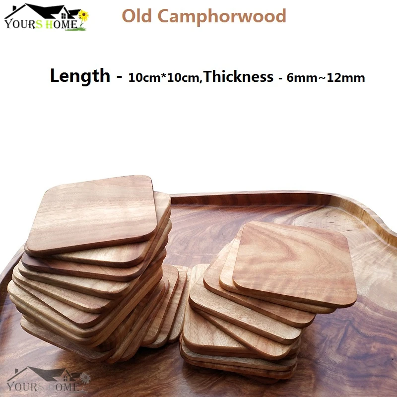 

1pcs Old Camphorwood Coasters Wood Slices Bar Mats Wood Coaster Reclaimed Willow Wood Coaster Length(10*10cm) Height(6-12mm)