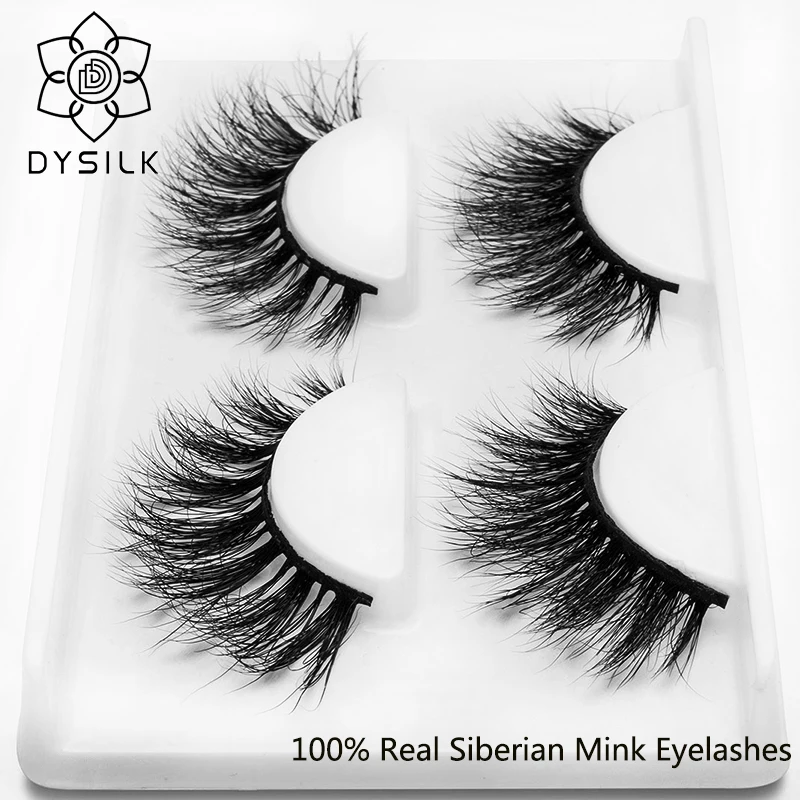 DYSILK 2 пары 3D норковые ресницы 100% безжалостные ручной работы многоразовые