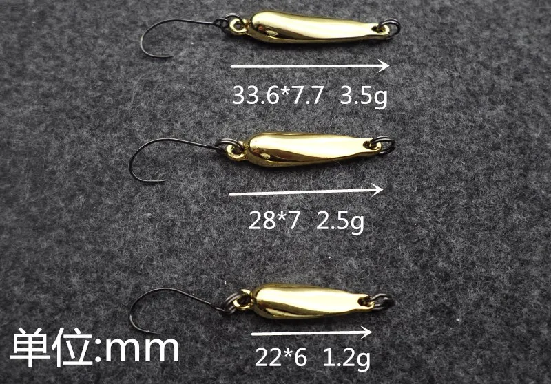 new fishing lure 1.2g 2.2g  3.2g metal fishing lure spoon bait swimbait artificial fishing bait copper metal lure Japan