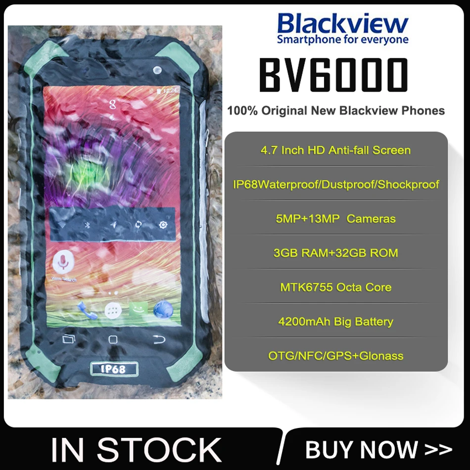 В наличии оригинал Blackview BV6000 мобильного телефона 4G LTE mtk6755 восемь ядер 2 0 ГГц 4 7