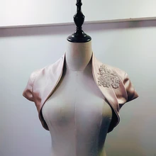 Короткий рукав свадебное вечернее платье Куртки Обертывания индивидуальный заказ простой стиль Болеро реальные фотографии DQG228