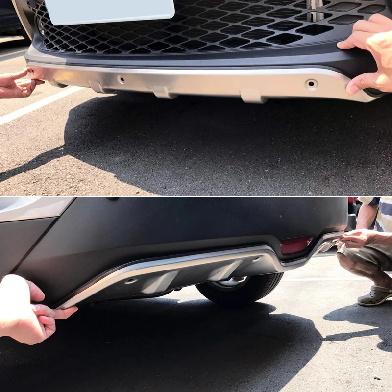 

Exterior Front&Rear Steel Bumper Skid Plate Fender Cover Trim For Toyota C-HR CHR 2016 2017 2018