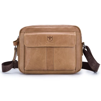 

BULLCAPTAIN Genuine Leather Men Bag Casual Business Man Shoulder Crossbody bags Cowhide Large Capacity Travel Messenger Bags