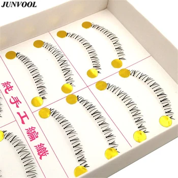 

Handmade Natural Lower Lashes Crisscross Eyelashes Nature Makeup Transparent Stems Under The Lash Messy Lower Lashes 100 Pairs