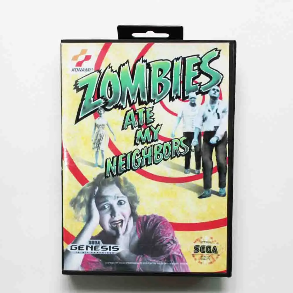 

Zombie Ate My Neighbors Game Cartridge 16 bit MD Game Card With Retail Box For Sega Mega Drive For Genesis