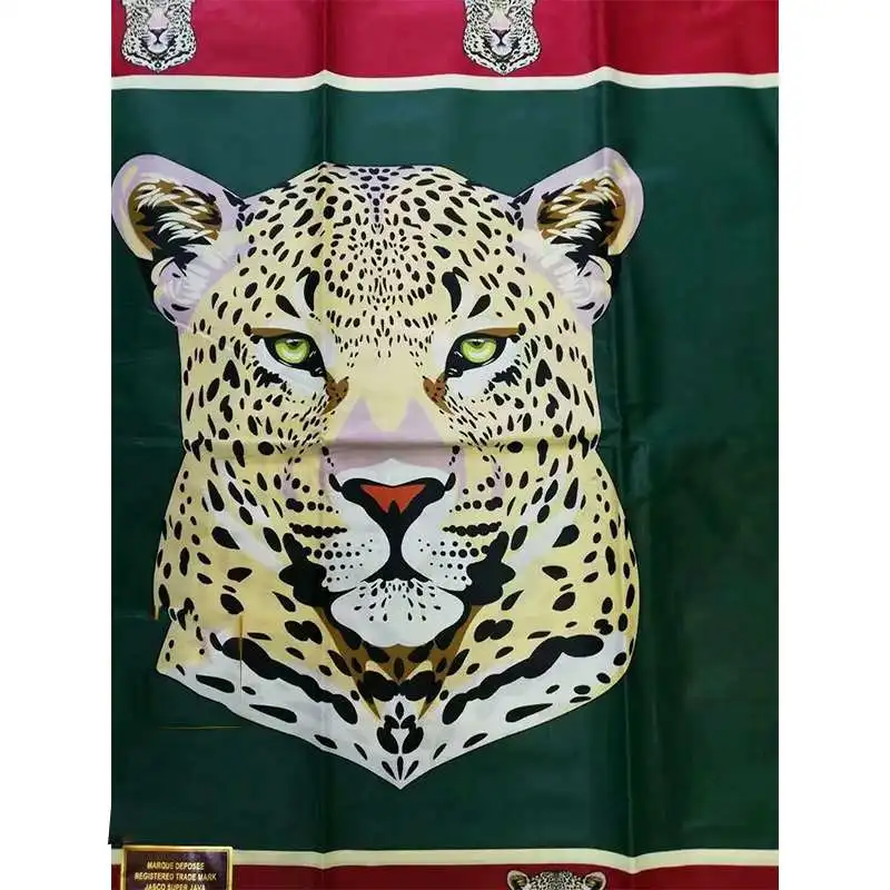 

Nigerian Ankara African 100% cotton Wax Prints Fabric High Quality 6 yards black big animal leopard design dashiki fabric