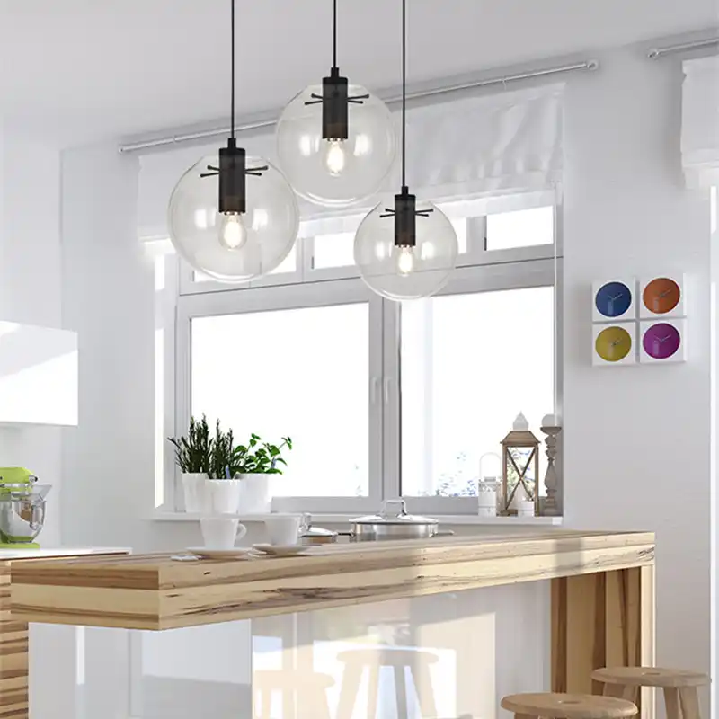 Kitchen Island Lamp Glass Pendant Light Hotel Lights Bedroom Bar Modern Pendant Lighting Study Office Ceiling Lamp Bulb Include Aliexpress