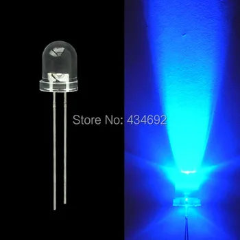 

500PCS/LOT 8MM Round LED Emitted Color White/Blue/Green/Red/Yellow Super LED Light Diode Free Shipping