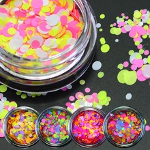 1 г смешанный круглый дизайн ногтей Блеск украшения красочные светящиеся мини смешанные тонкие блестки дизайн ногтей бутылка с наконечником DIY LAP25-35