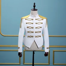 18th века Белый с длинным рукавом Европейский суд куртка костюмы ночной клуб костюм для выступлений костюмы для мужчин