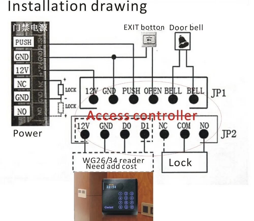 Бесплатная доставка Новые 8071CE 125 кГц Rfid считыватель контроля доступа/D Card Reader WG26/34 EM4100 Card Reader 10 шт карты