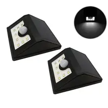 2 шт. Супер яркие водонепроницаемые уличные солнечные лампы лампа с 8 Светодиодный светильник с датчиком движения