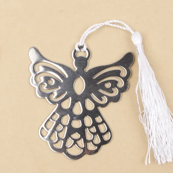 

Metal Bookmark White Ribbon Tassel Angel Bookmark Wedding Baby Shower Party Favors Gifts For Books