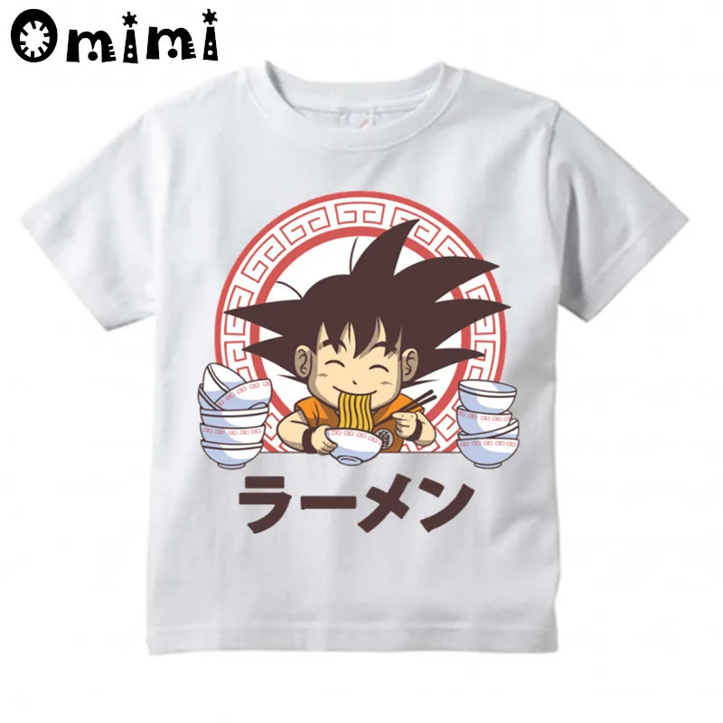 

Kids Goku Eat Saiyan Ramen Design T Shirt Boys and Girls Great Anime Dragon Ball Z Tops Children's Cute T-Shirt