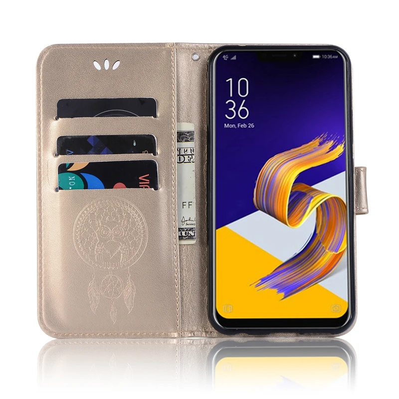 Кожаный чехол книжка для ASUS ZenFone MAX (M1) ZB555KL X00PD ZenFoneMAX с отделением карт телефона ZB555
