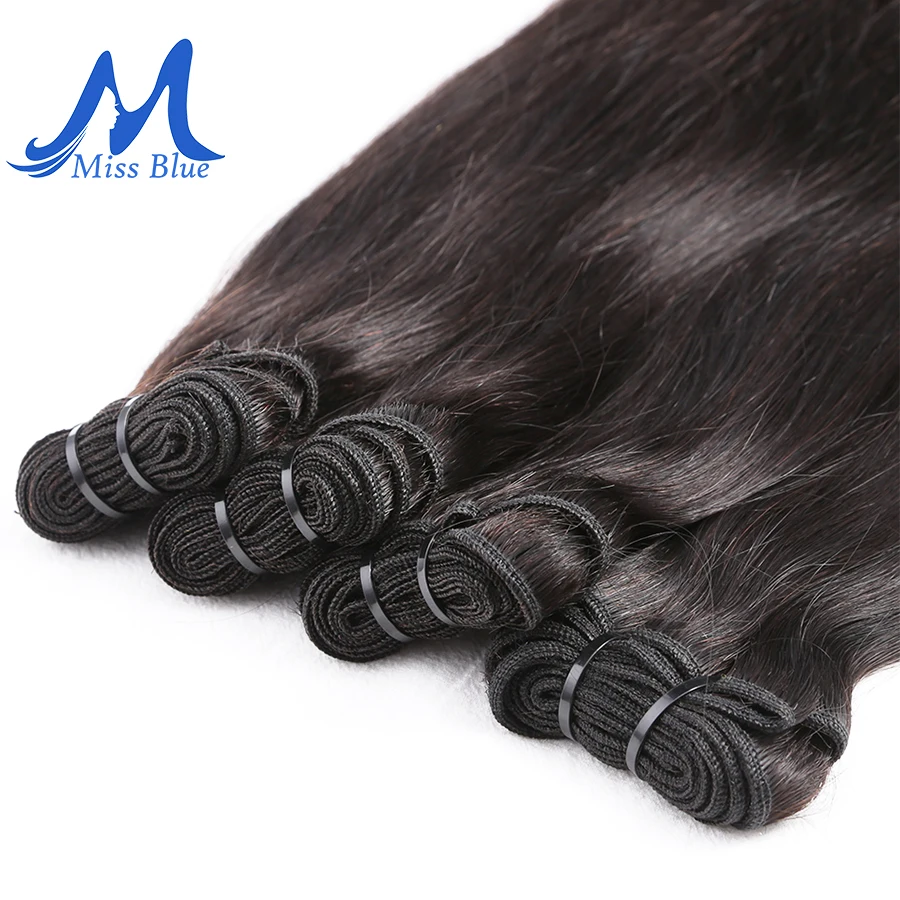 Paquetes de pelo virgen indio Missblue grado recto 10A armadura de cabello humano indio crudo paquetes de extremo completo 1 3 4 p/lotes envío Gratis