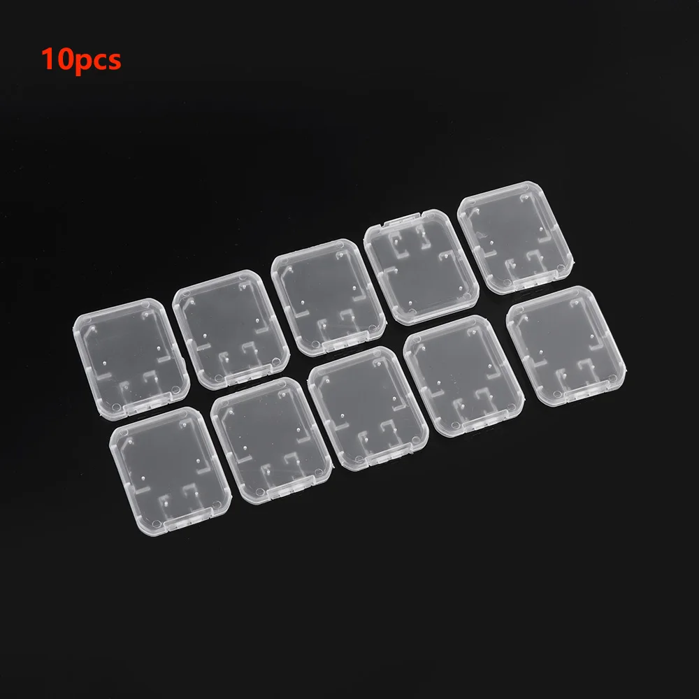 

10 Pcs/Lot Transparent Case Carry Storage Box for Card Holder Box Storage for Standard SD SDHC TF Memory Card Case