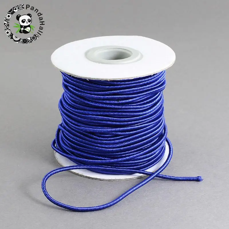 2 мм круглый эластичный Cord Jewelry findings для браслет серьги ожерелье, подходят для изготовления ювелирных изделий, сделай сам, черный/красный/синий/желтый