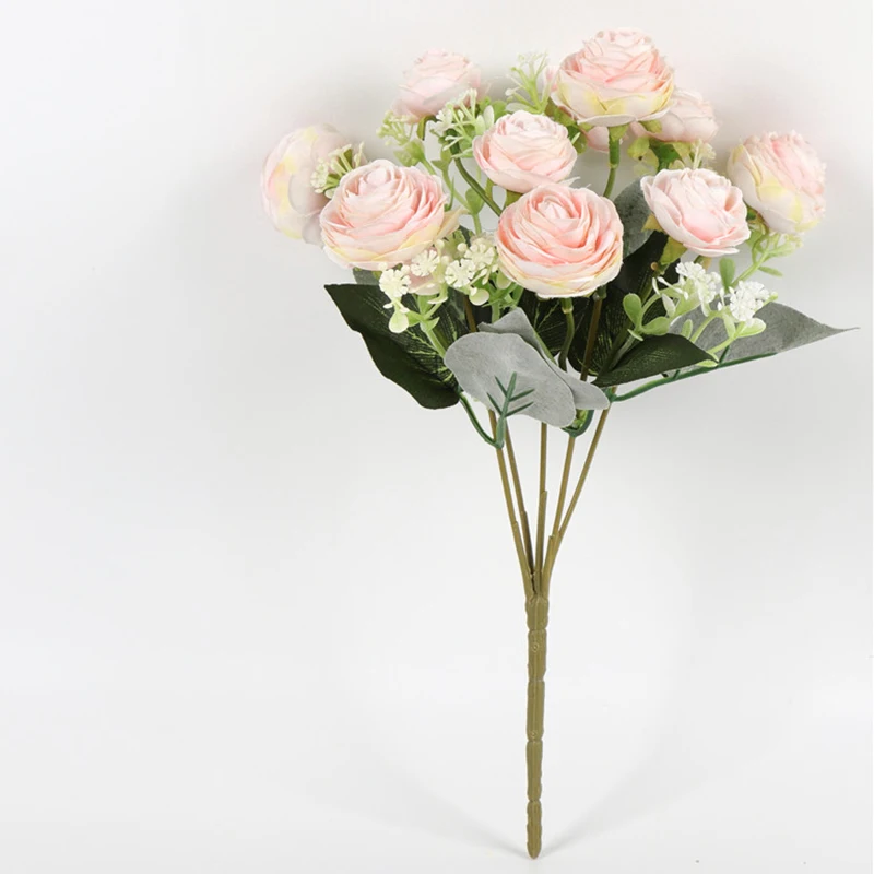 10 головок/Букет роз, искусственные шелковые цветы для свадьбы, украшения дома, свадебные искусственные цветы, искусственные розы