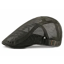 Летняя мужская и женская повседневная берет шляпа модная плоская кепка Newsboy стиль регулируемый головной убор дышащие бейсболки с сетчатыми вставками