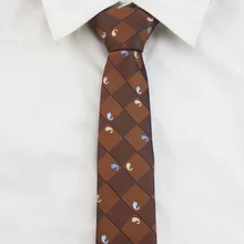 Кофейный галстук, голубой, белый узкий галстук с узором пейсли, модный тонкий галстук
