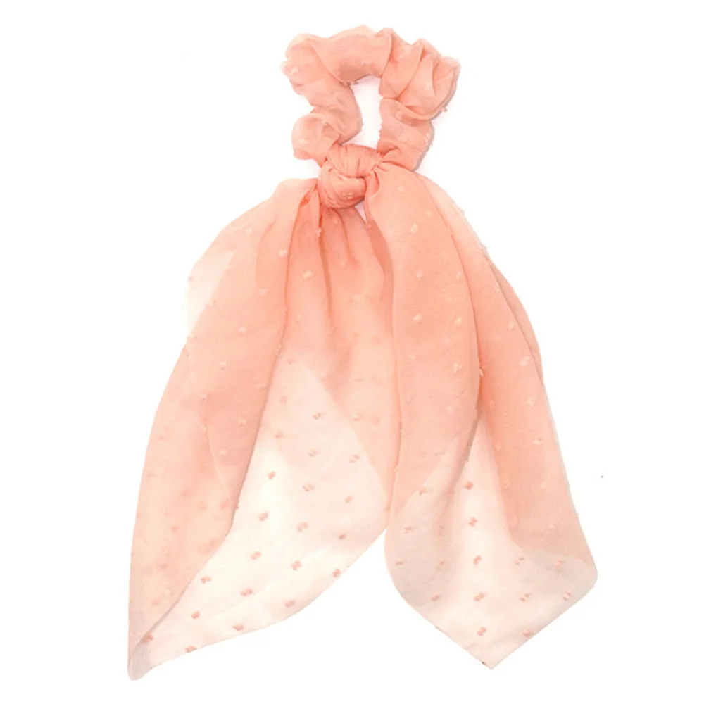 

Spring Sweet Candy Color Chiffon Long Ribbon Scrunchie Women Hair Scarf Rubber Band Girls Hair Tie Hair Accessories