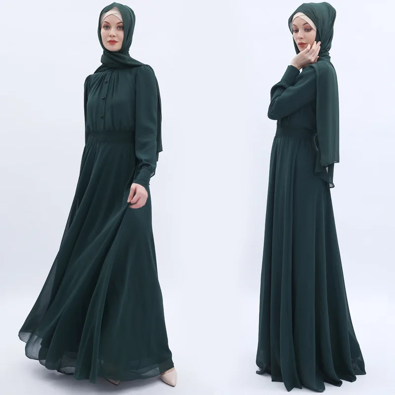 

Luxury Muslim Abaya Full Dress Formal Chiffon Elegant Cardigan Kimono Long Robe Gowns Jubah Middle East Eid Ramadan Islamic