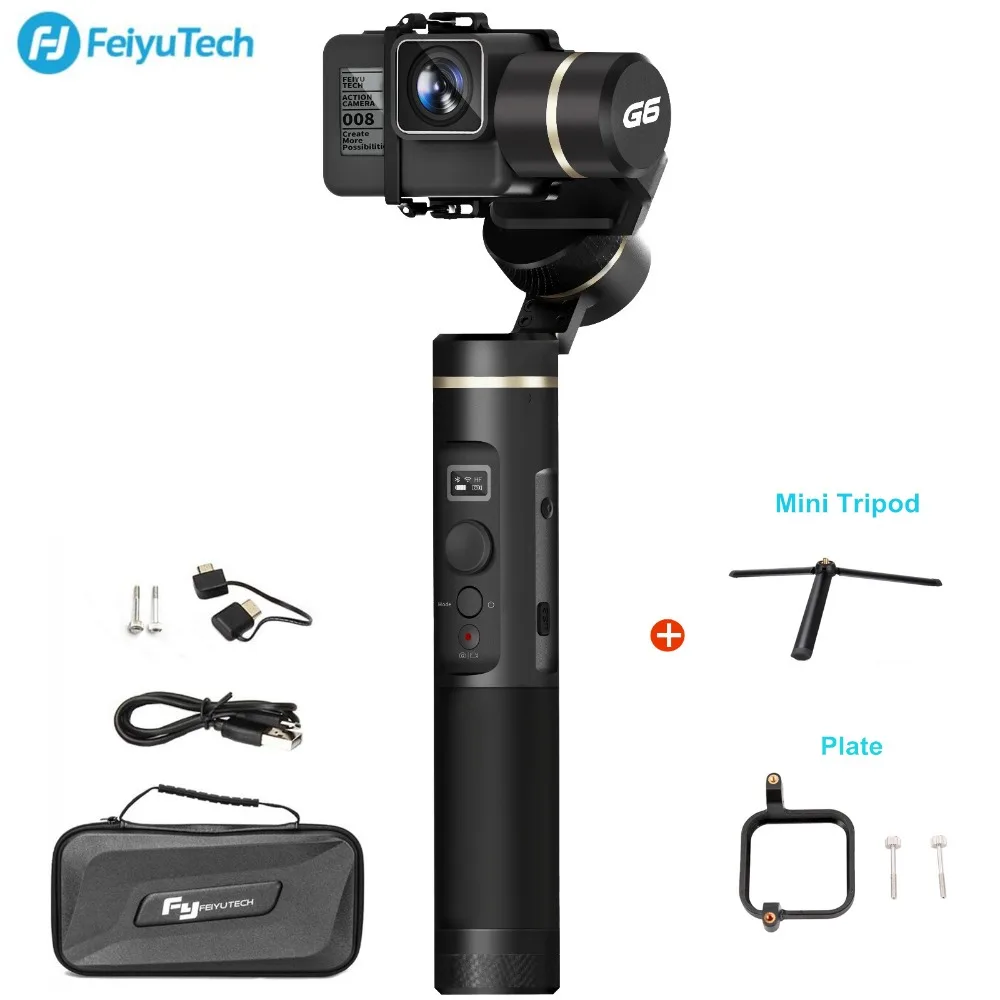 Ручной Стабилизатор FeiyuTech Feiyu G6 шарнирный стабилизатор для экшн Камеры Gopro Hero 6 5 RX0